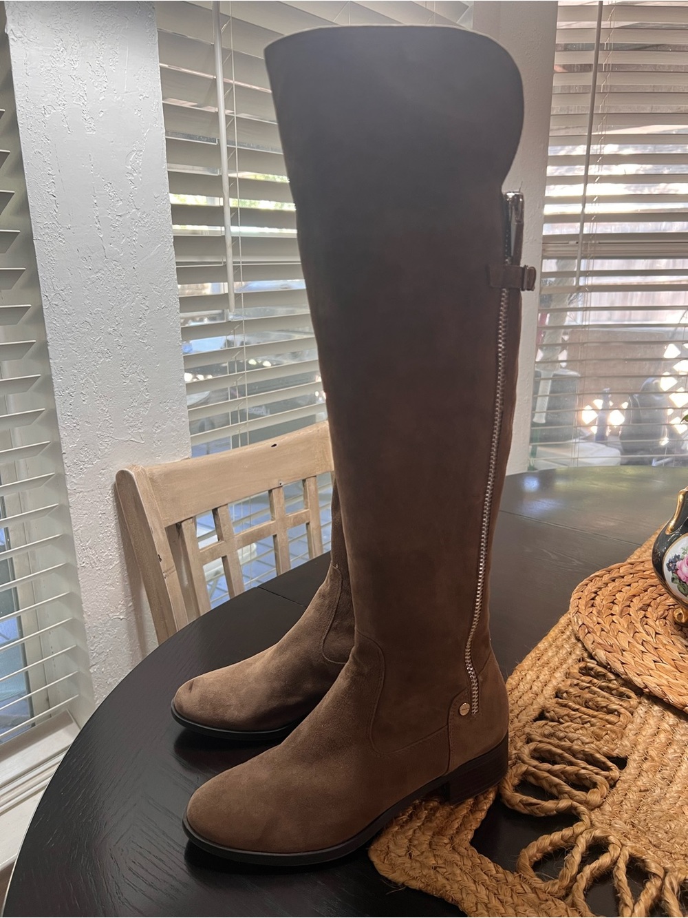 Calvin Klein Women's Tall Brown Suede Over-the-Knee Boots